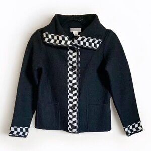 Talbots Women’s Small Petite Wool Blazer Jacket Herringbone Trim Quiet Luxury